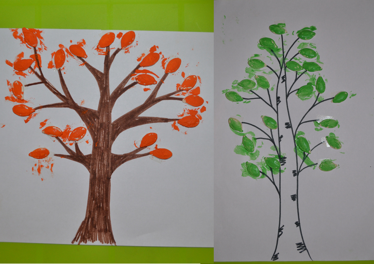 Наши деревья из тыквенных семечек