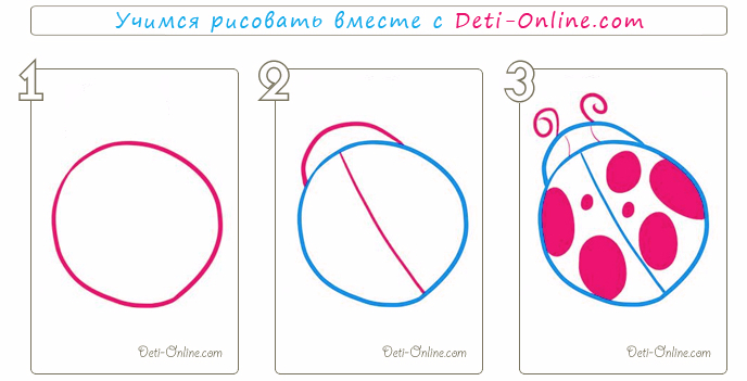 Как нарисовать божью коровку на бочке на даче