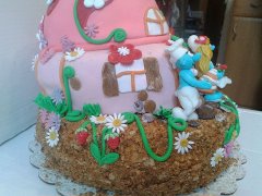 Смурфики и их домик-грибочек