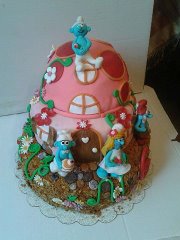 Смурфики и их домик-грибочек