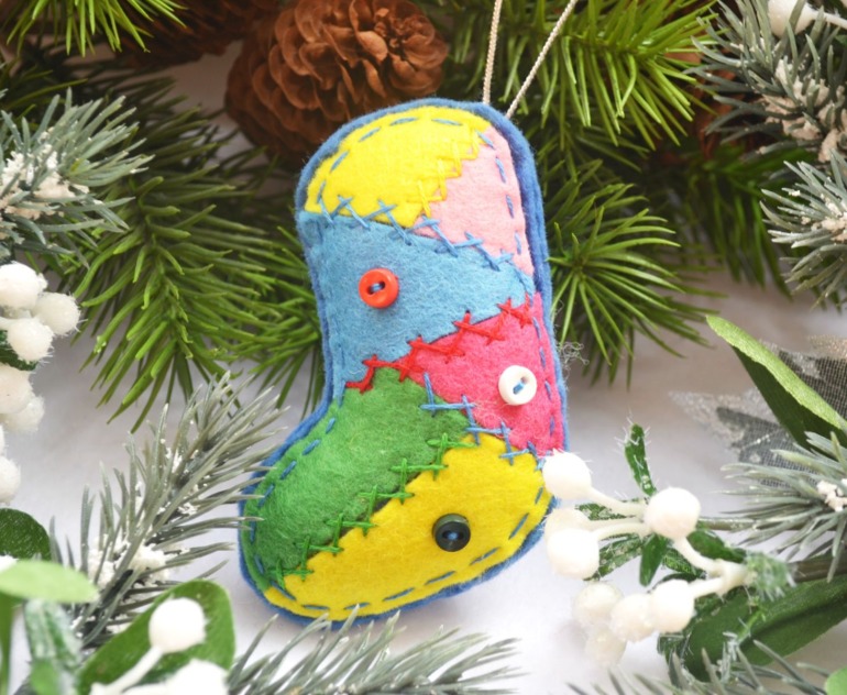 Набор елочных игрушек "Лоскутные"