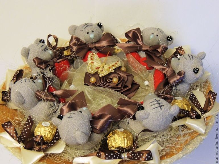 Букет "Шоколадные мишки"