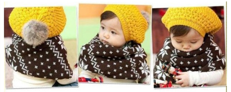 Шарф-труба со снежинками