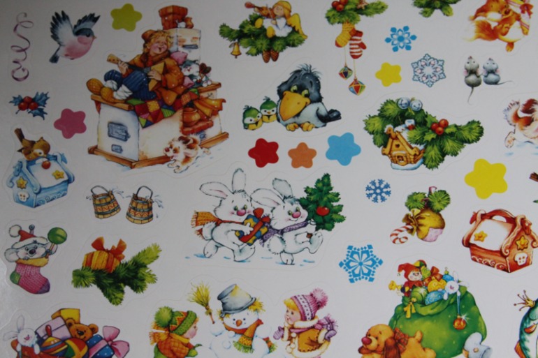 Новогодние книги с наклейками