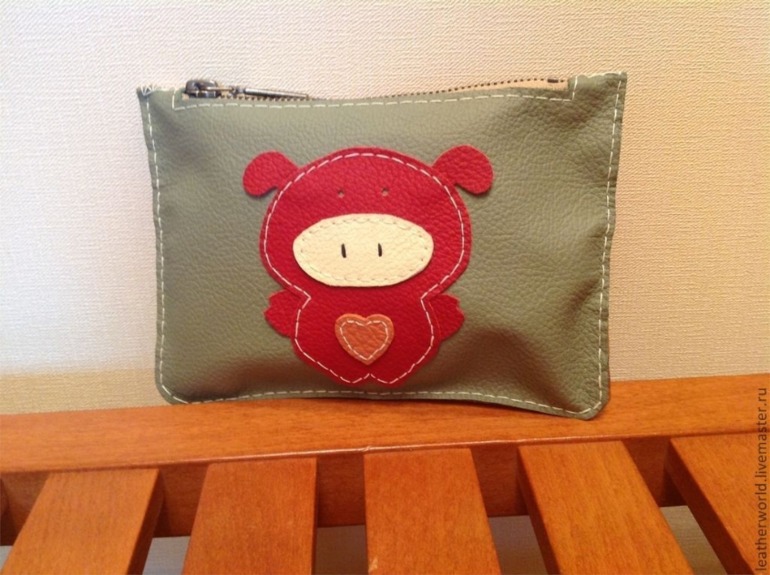Кожаные кошельки-косметички)