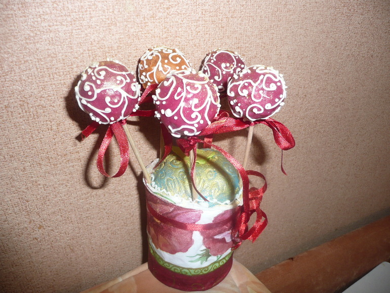 малиновые кейк попсы