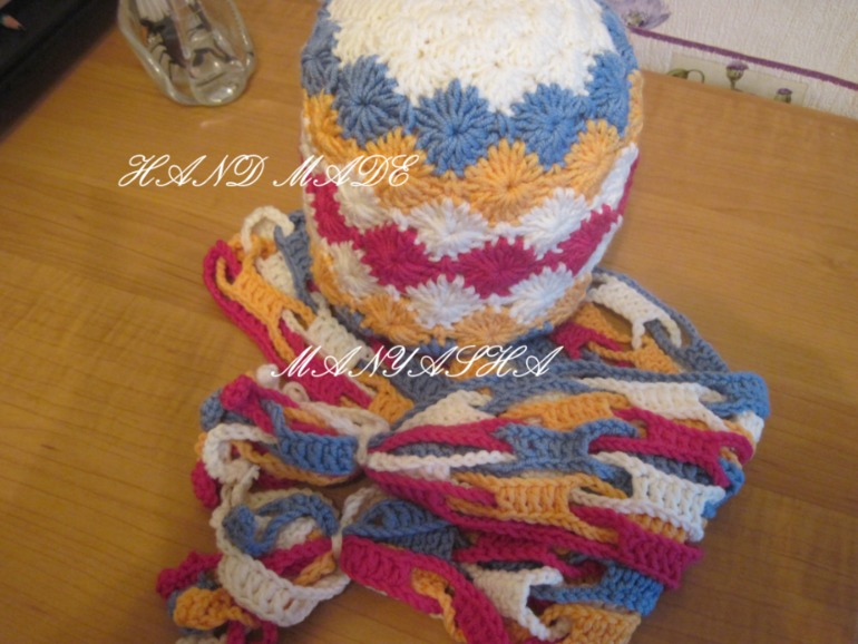 Комплект для дочки (шапка + шарф)