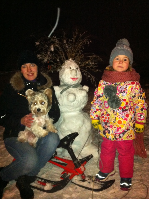 наша первая снежная баба сезон зима 2013-2014