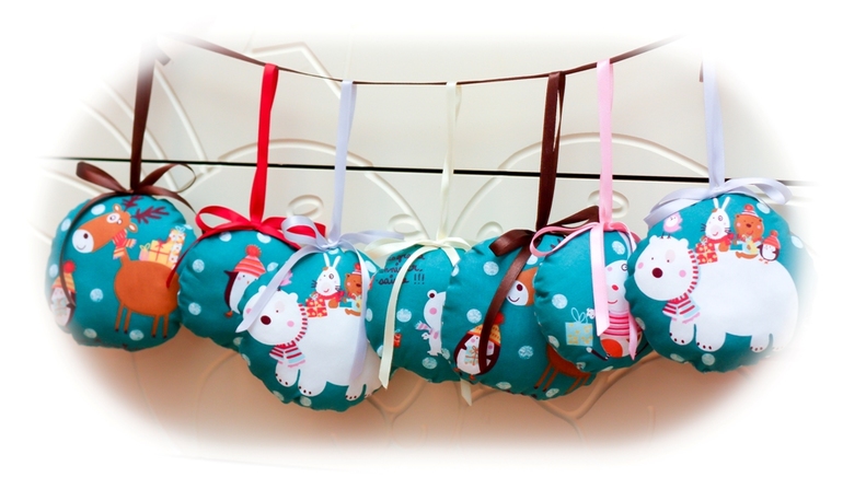 Мягкие новогодние шарики «Веселые зверята»