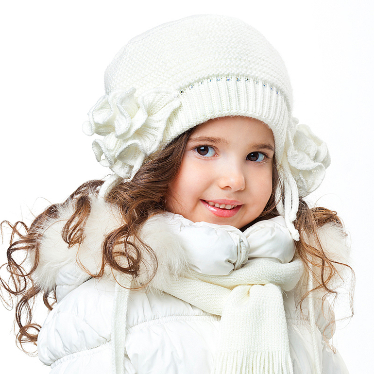 Зимние шапочки для девочек р.50-54 в наличии! Скидки!!!