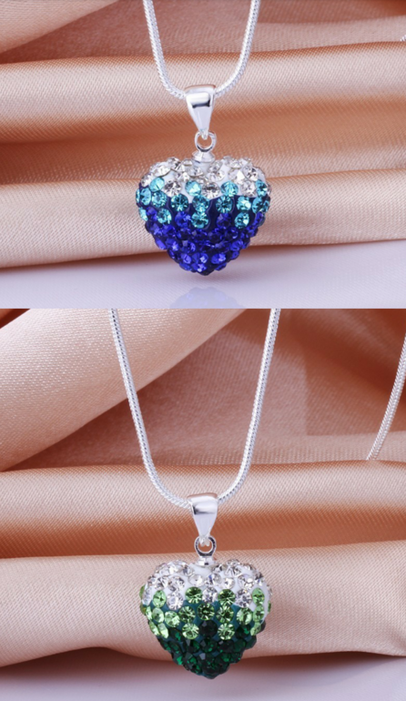 Кулон сердце Shamballa с цепочкой, цена 65 руб!