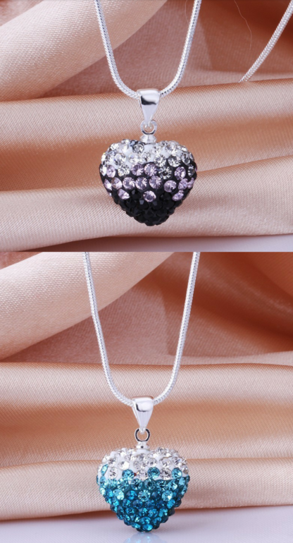 Кулон сердце Shamballa с цепочкой, цена 65 руб!