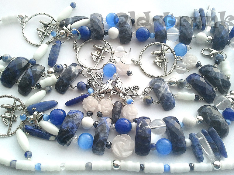 Комплект с содалитом. Зимний сад.