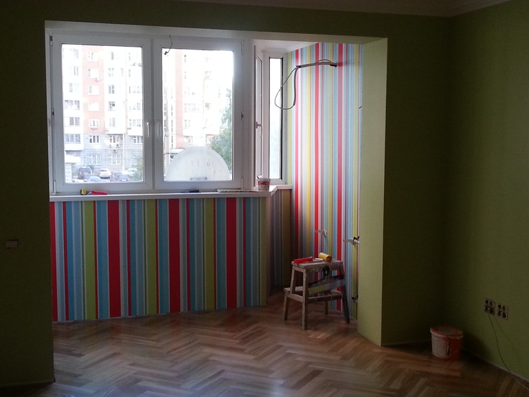 Ура, поклеили первую комнату))))))) Детская !!!!!