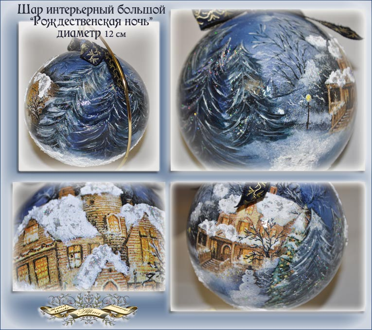 Интерьерные новогодние шары.
