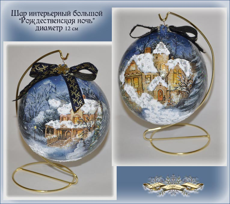 Интерьерные новогодние шары.