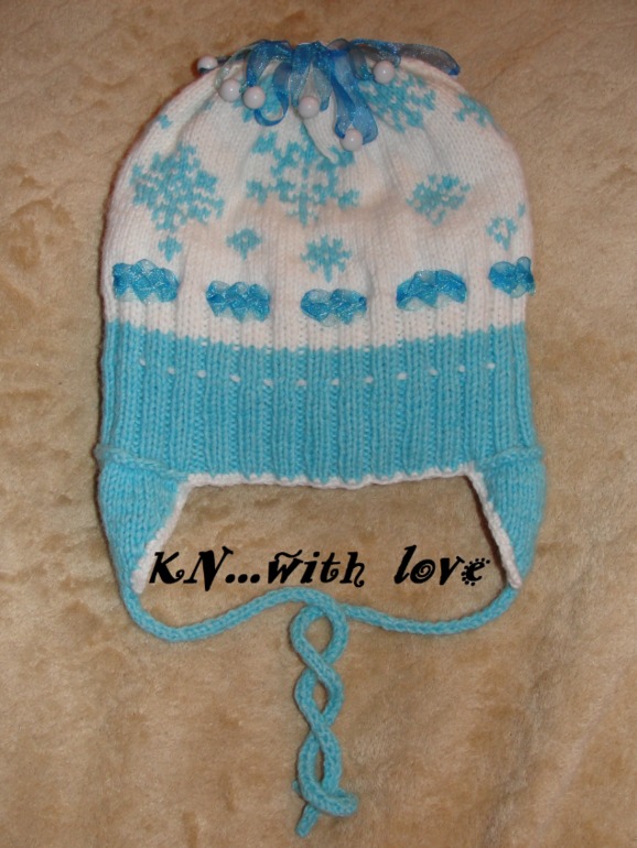 Снежинки. Шапуля для дочи)