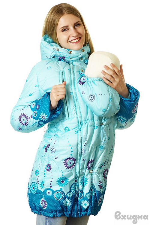 Продам новую слингокуртку Монреаль голуб/цветы