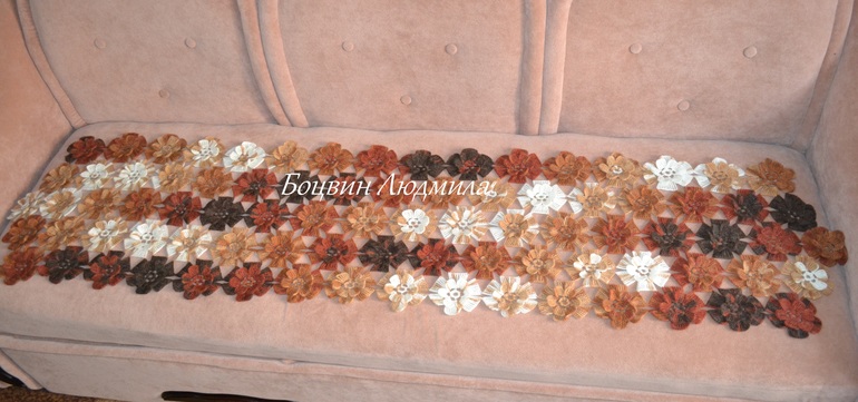 Палантин крючком из цветочных мотивов - 2