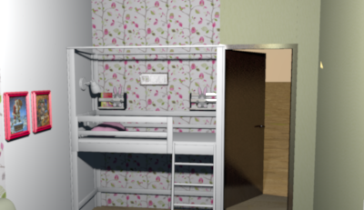 Как расположить полочки у детской кровати дл. 165 см?