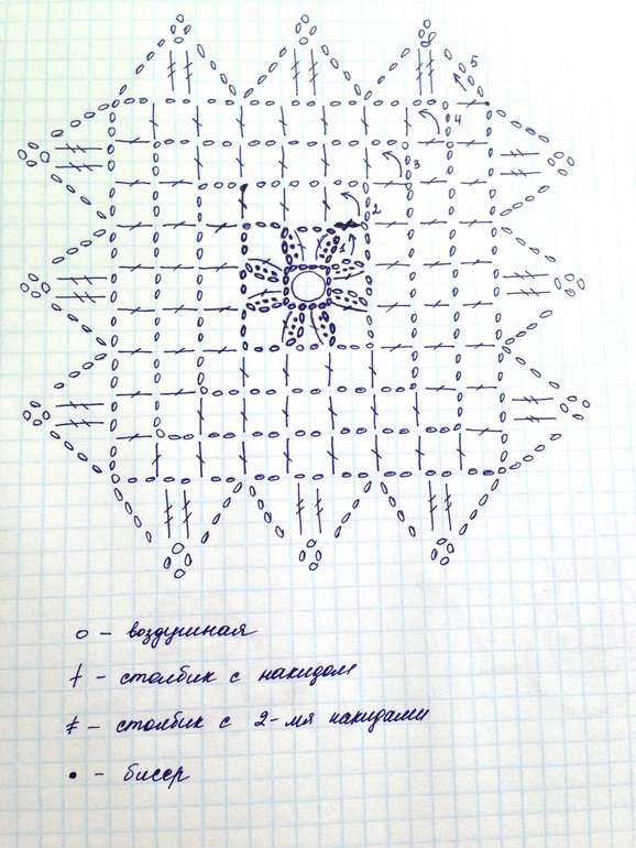 Длинный жилет из квадратных мотивов