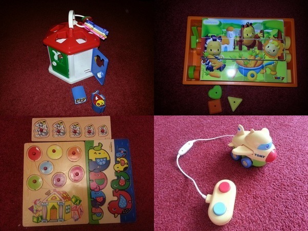 Игрушки, деревянные рамки, пазлы, книги...много разного
