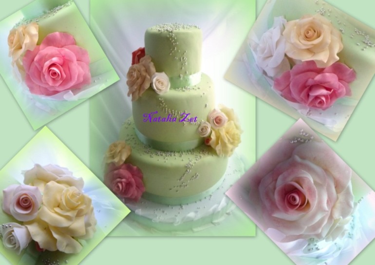 Мятный с розами