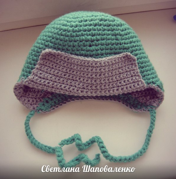ОЧЕНЬ теплый шлем крючком для мальчика
