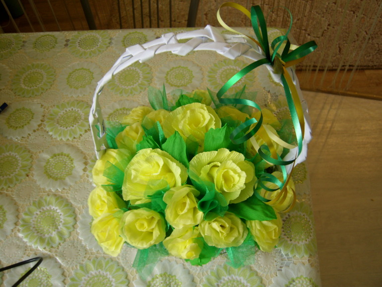 Вот такая первая корзиночка получилась...Мне понравилась,а мужу нет...Жду критики специалистов