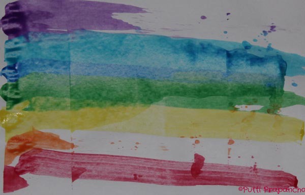 Рисуем радугу красками