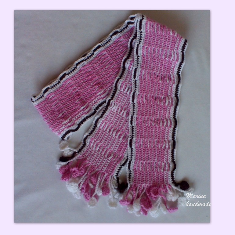 Шапочка "Минни" и необычный шарфик для девочки