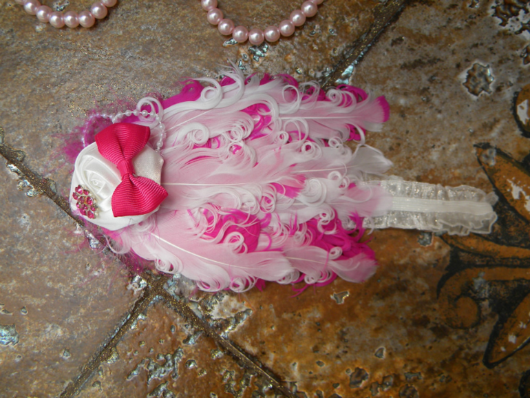 Для самых изысканных модниц!Повязки перьевые со стразами swarowski.