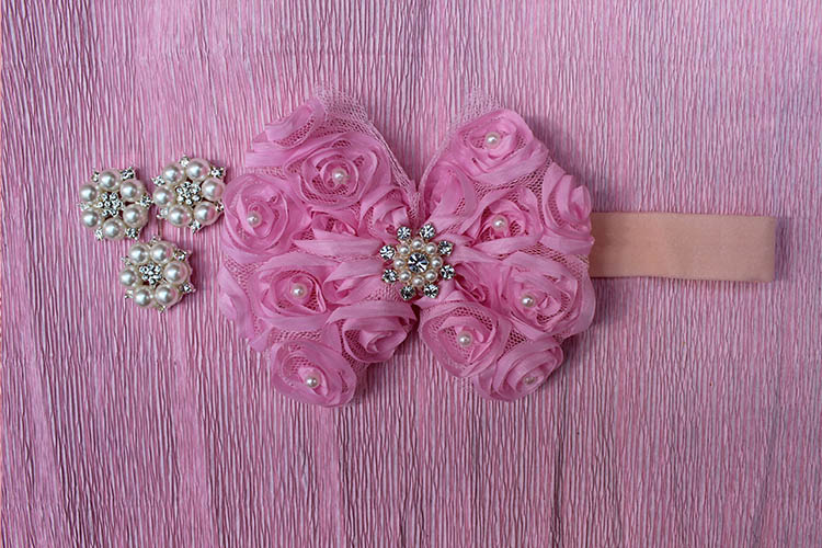 Повязки с цветами и стразами swarowski ручной работы