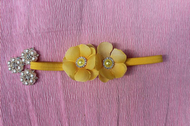 Повязки с цветами и стразами swarowski ручной работы