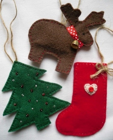 Новогодние игрушки из фетра и не только
