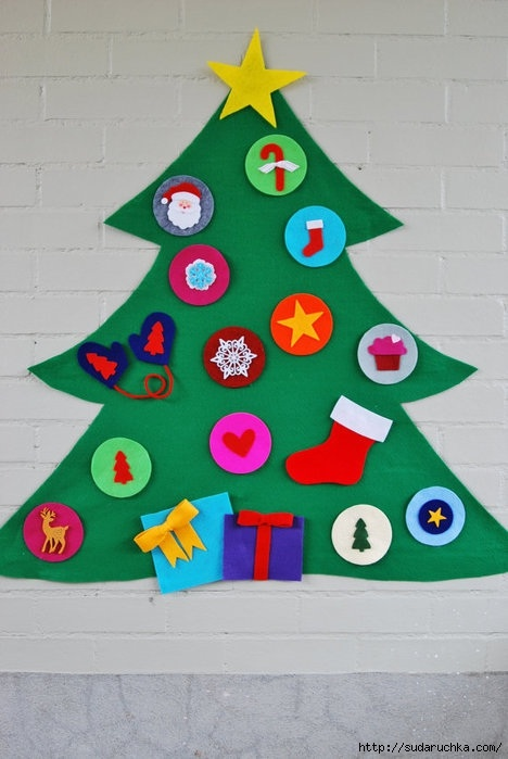 Детская новогодняя елка из фетра