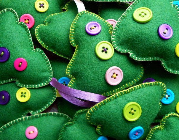 Подборка для вдохновения елочных игрушек и интересных деталей к Новому году из ФЕТРА