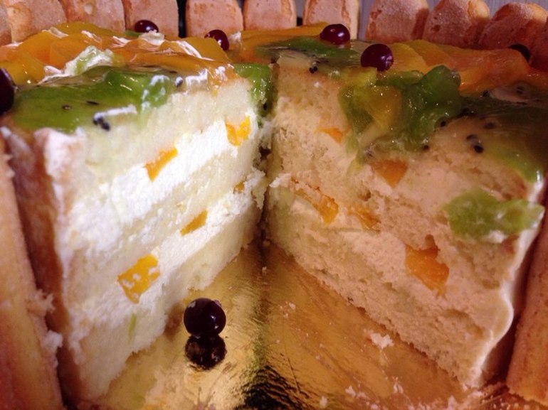 Срочный сметанно-фруктовый торт