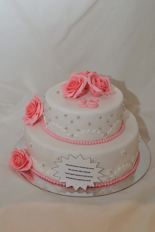 Торт с розочками на 15-летие