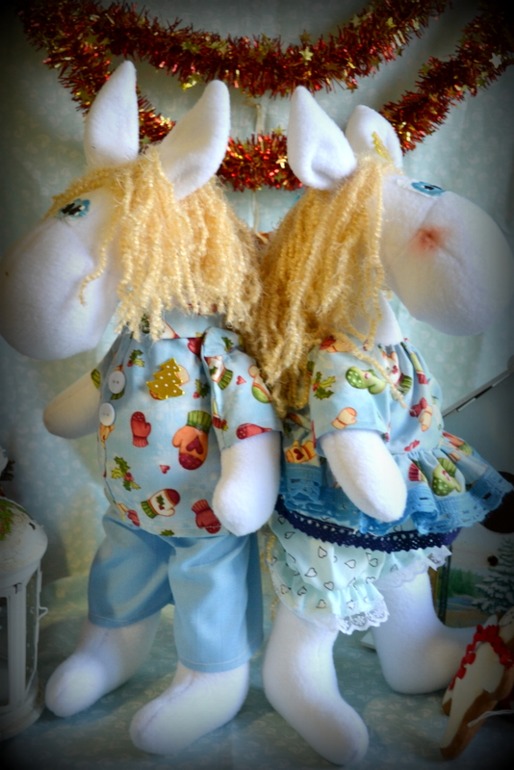 Лошадки Новогодние в голубом!