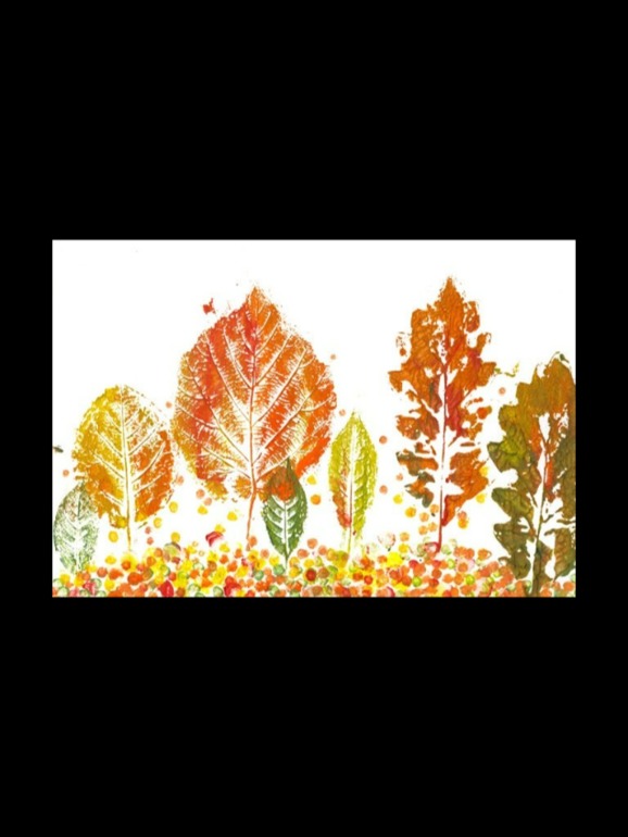 Рисуем листочки с крошкой)))