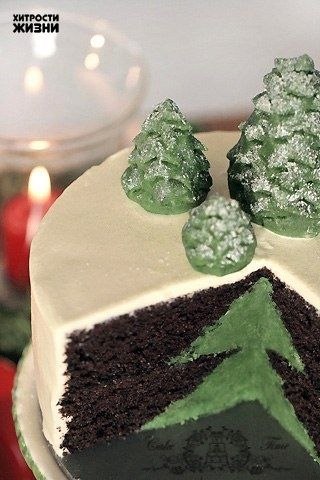 Здравствуйте Девочки!!!!!!!!! я Кондитер и предлагаю свои услуги.Новогодний торт с Елочкой внутри..смотрите фото..