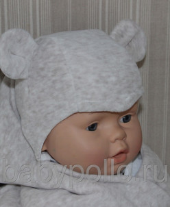 Шапочка велюровая с ушками