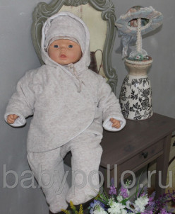 Комбинезон-конверт на липучке, велюровый