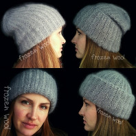 Мохеровая шапка в два отворота в стиле такори