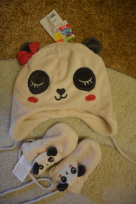 Новые шапка и варежки весна-осень размер 6-12мес