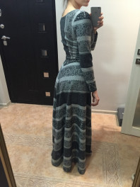 Дизайнерское длинное платье в пол размер 40