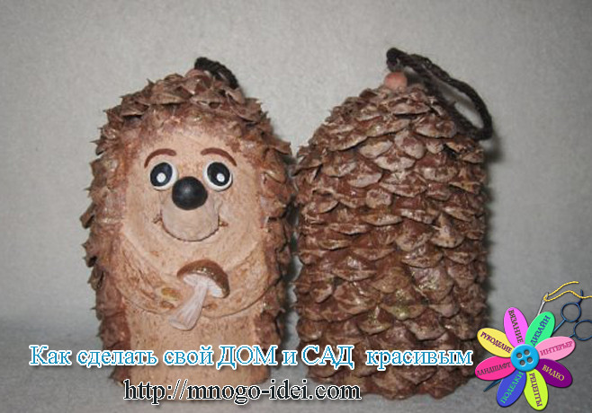 ежики из шишек