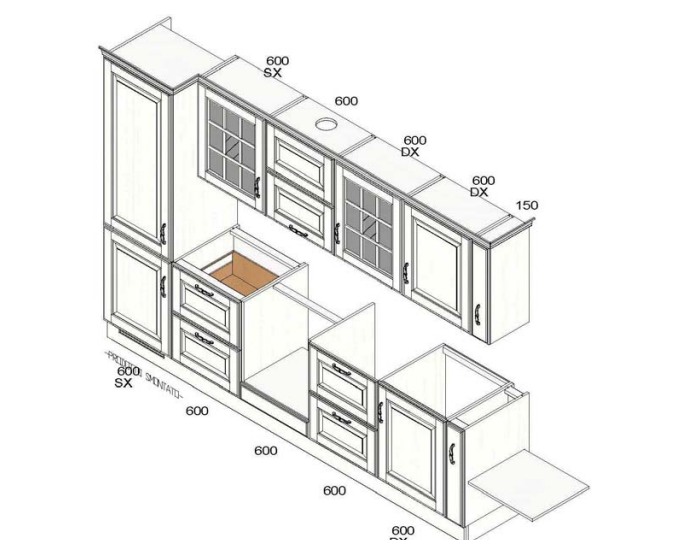 Складская программа кухонь фабрики Scavolini (Италия).