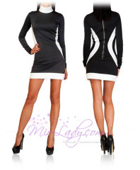 Туника/Платье черно-белое под водолазку